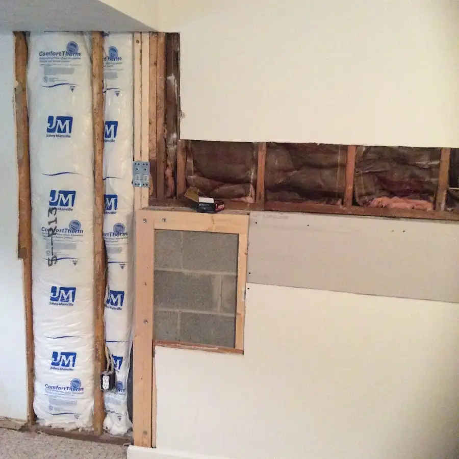 Wall insulation replacement during Basement Flood Cleanup in Monrovia